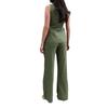  Amazon Women's New Temperament Commuter Style Crew Neck Sleeveless Slim Top High Waist Wide Leg Pants Set