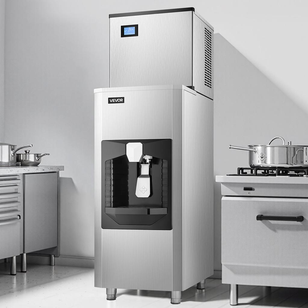 VEVOR Commercial Ice Maker, 300 Lbs/Day Ice Maker Machine, 180 Lbs Large Ice Storage Bin with 20 Lbs/Min Automatic Ice Dispensing