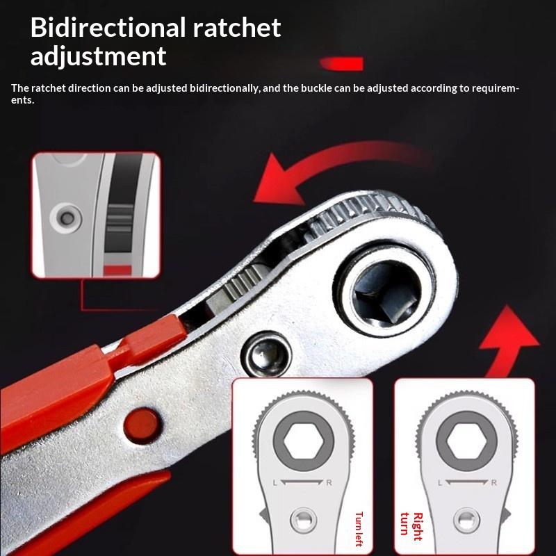 Adjustable Ratchet Wrench Multi-Function Quick Release Tool For Auto & Home Repairs