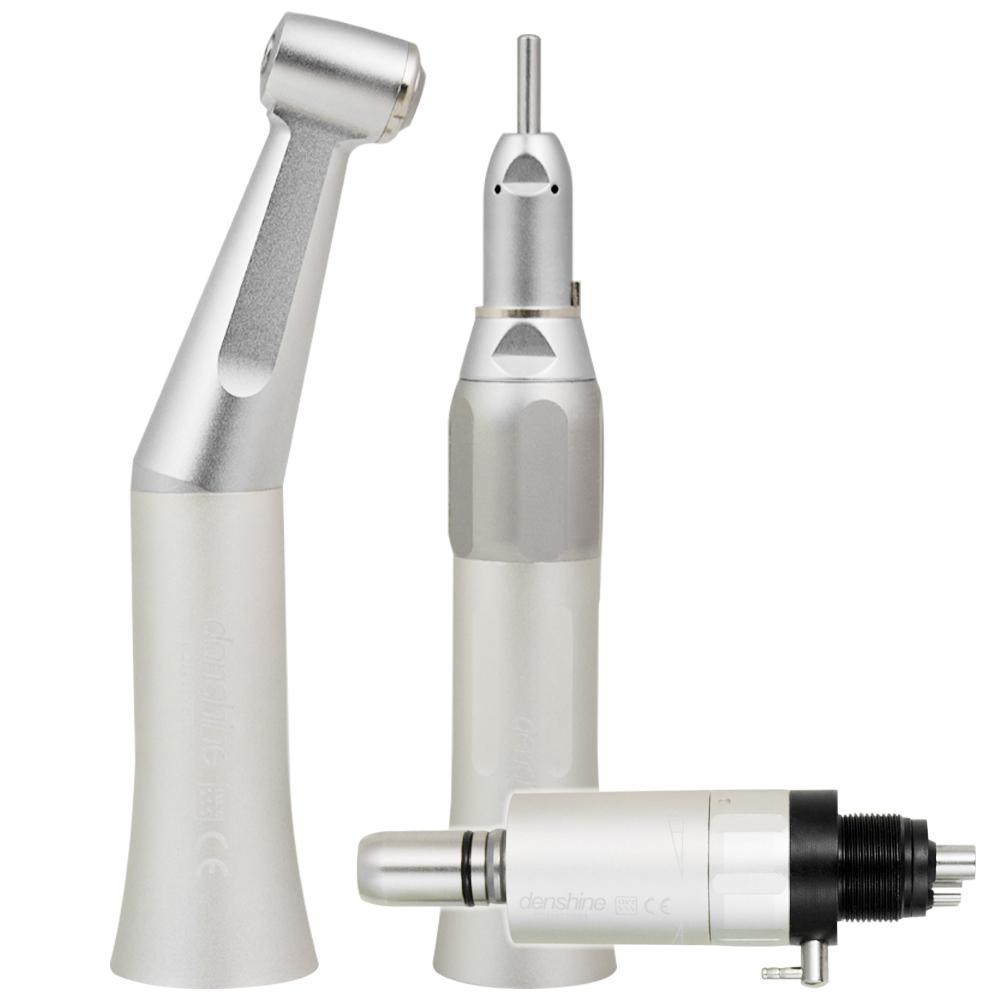 

Комплект стоматологических низкоскоростных наконечников с угловым прямым пневматическим двигателем с 4 отверстиями серебряный