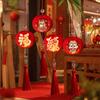 Horse Year Chinese Hanging Lanterns Glowing Handmade 2026 New Year Lanterns Cloth With Tassel Portable Lanterns Outdoor 1Pc