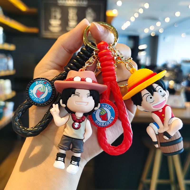 Cartoon Knit Luffy & Zoro Keychain Pendant