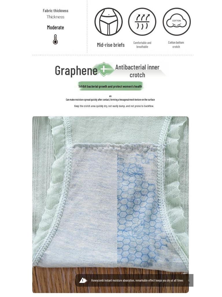 Cmierf Kuect Women's Banlangen 5.0 Graphene Breathable Underwear 4-Pack