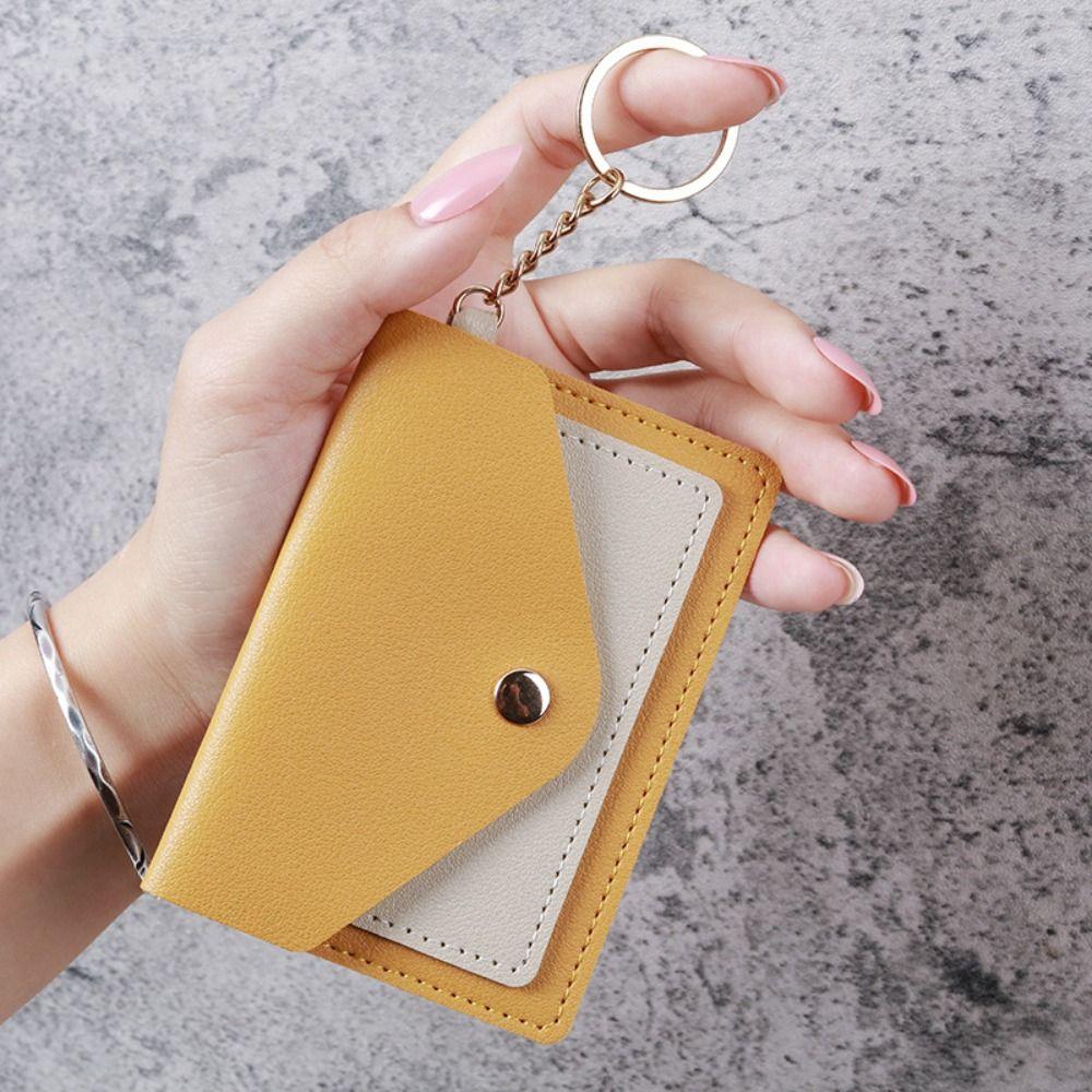 Mote Slank Lær Lommebok Visittkortholder Kort Pung Lær ID-Kortholder Godterifarge Myntveske