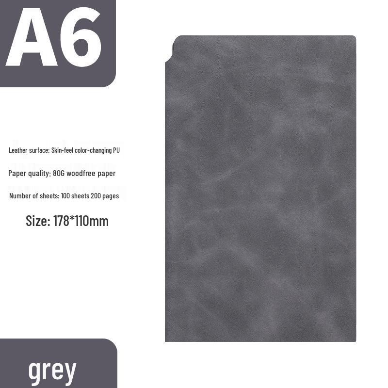 

2026 A6 Soft Leather Notebook: New Business Diary & Meeting Minutes Book A6 - 100 sheets, 200 pages