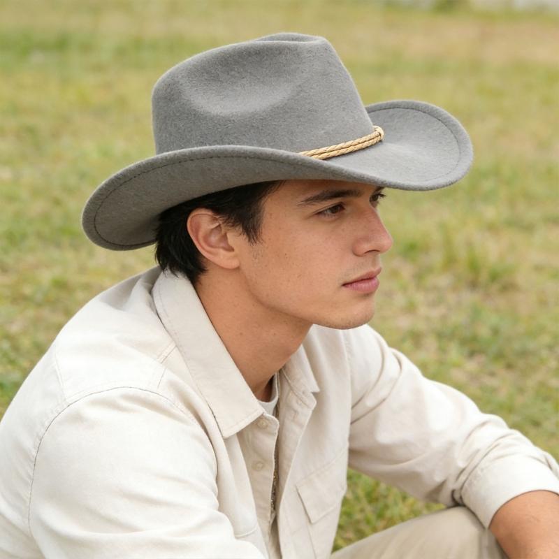 Cappelli da Cowboy Occidentali Classici Stile Unisex Elegante Per Attività All'Aperto e Abbigliamento Casual Fibra di Poliestere