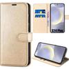 Case - E.F.CONNECTION - For S24 Plus - Golden Leather Effect - Magnetic Closure - Semi-rigid