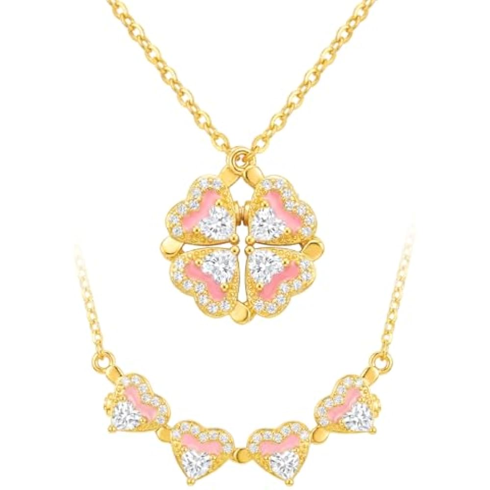 [Puliyunxiang] 2-way Four-leaf Clover Necklace “multiple Designs, Multiple Colors, Night Light Co...