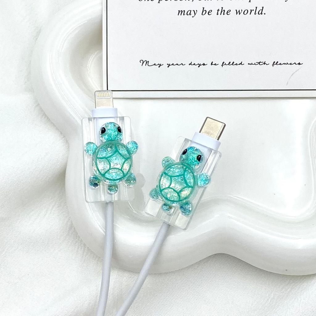 2Pcs Charger Cable Winder Protector White Bear Cartoon Saver Data Line Protective Case Earphone Cord Sleeve Cover Wire Organizer