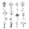 20pcs Key Charms Pendant Antique Silver Color Vintage Key Charm Pendants Jewelry Accessories DIY Retro Key Charms