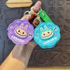 Labubu Silicone Change Bag Pendant Labubu Cute School Bag Pendant Keychain Ring Doll Machine