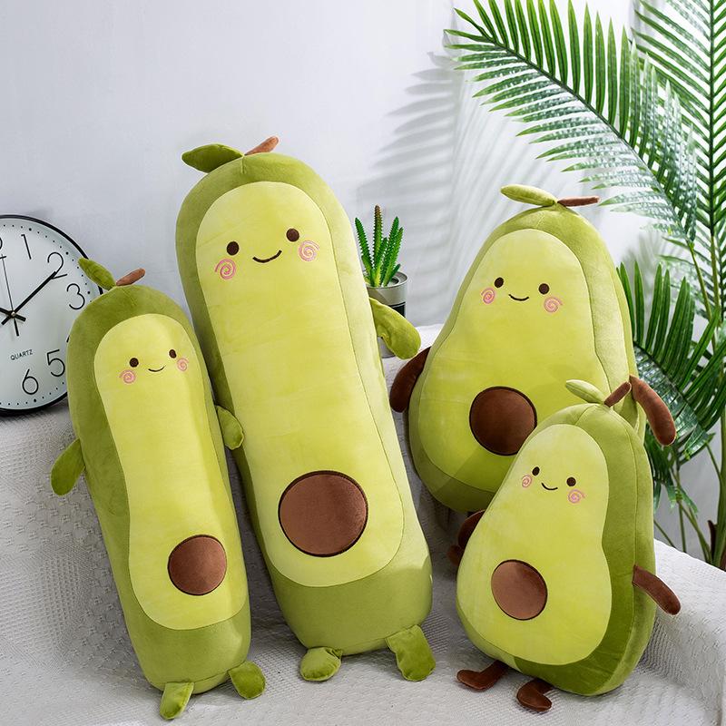 Avocado Long Pillow Plush Toys Creative Fruit Doll Rag Doll Birthday Gift