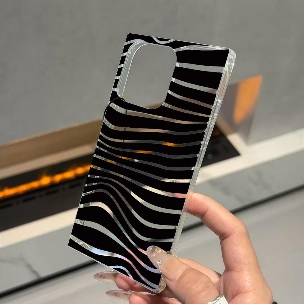 Clear Square Back Tube Case Protection For iPhone 14 Pro Max 11 12 16 ProMax 15 Plus 13 Anti-Oxygen,Black Zebra Print Pattern Casing