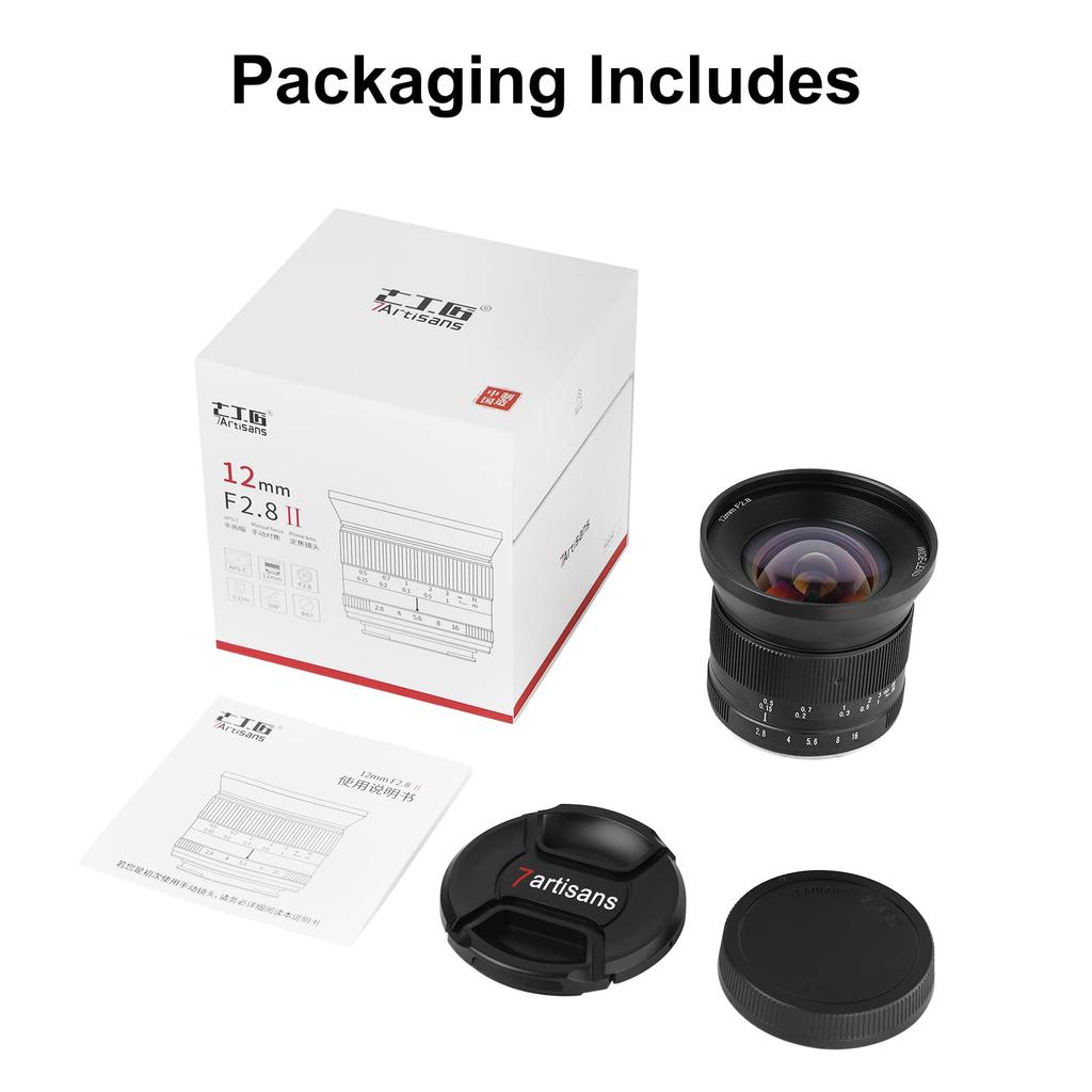 7 Artisans 12mm Ultra Wide Angle Manual Focus Prime Lens Compatible for SONY Mirrorless Camera A6500 A6300 A6100 A6000 A5100 A5000 A9 NEX 3 3N NEX 5