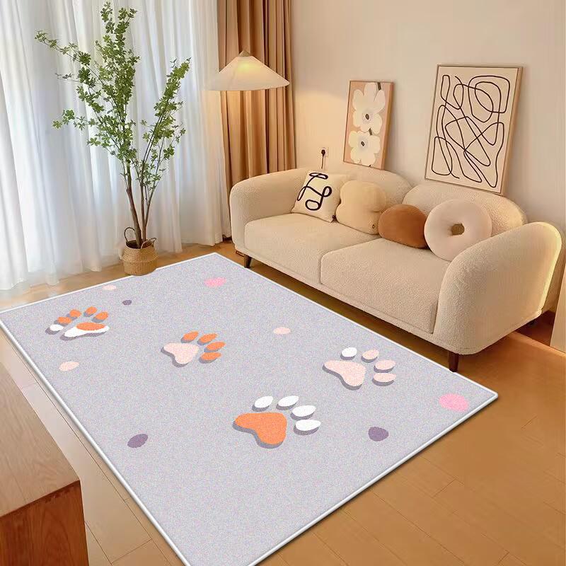 Stile Semplice Carino Disegno Animato Tappeto per Soggiorno Antiscivolo Impronte di Animali Morbido Tappeto per Camera da Letto Soffice Tappetino per Tavolo Divano Lavabile