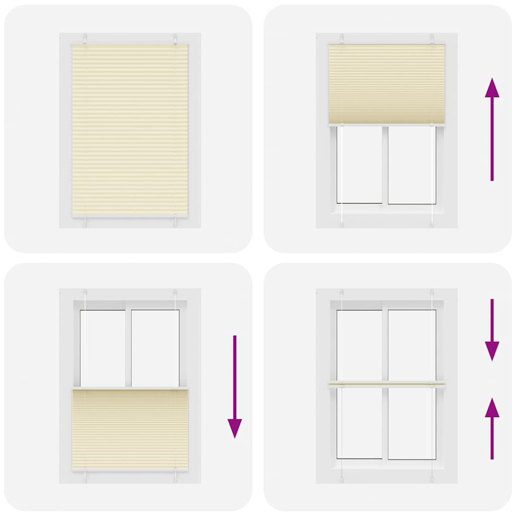 Cream Pleated Blind 95X150 Cm Fabric Width 94.4 Cm