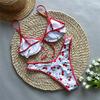 Bikini Brasiliano a Balconcino con Stampa Ciliegie Costume da Bagno Donna Costume da Bagno Due Pezzi Set Bikini Costumi da Bagno