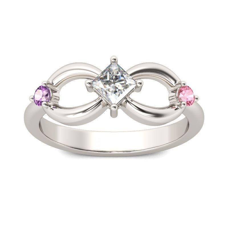 

Посеребренное модное кольцо Креативное кольцо «Бесконечность» из сплава с 8 символами и стразами 9