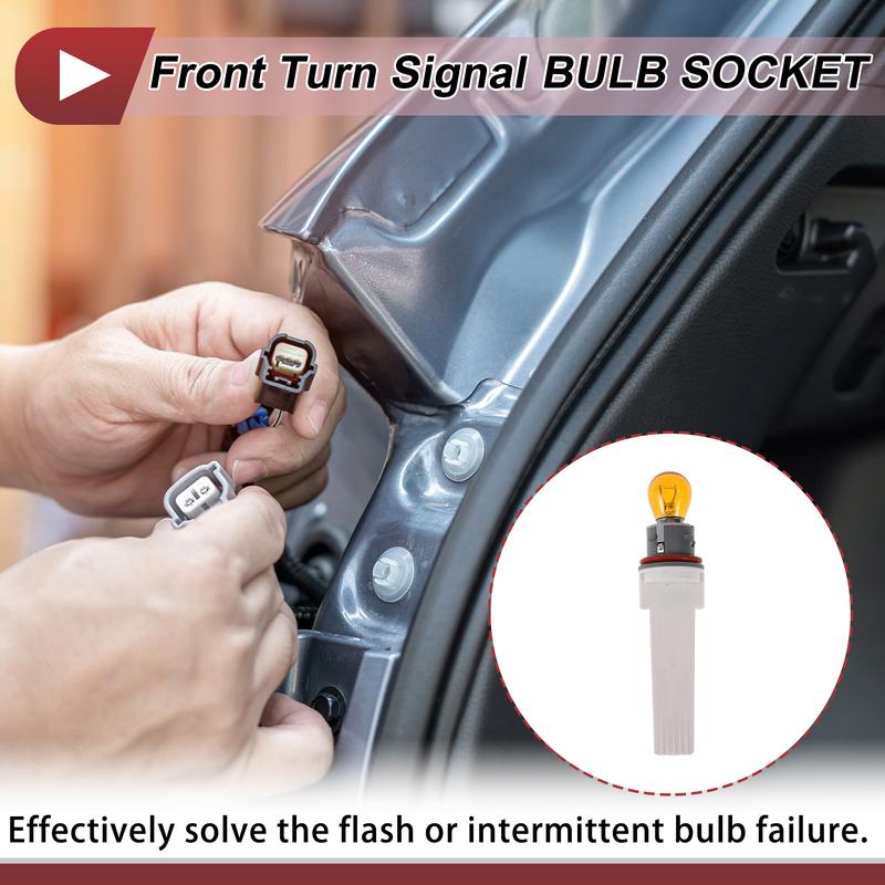 X Autohaux 1 Pc Front Turn Signal Light Socket for Kia Optima 2.0L 2.4L 2011-2013 Lamp Bulb Connector with Light Bulb