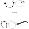Women's Glasses Anti-Blue Light Fashion Personalized Hip Hop Square and Round Color Matching Plain Glasses Party Street Shooting Stylish Glasses