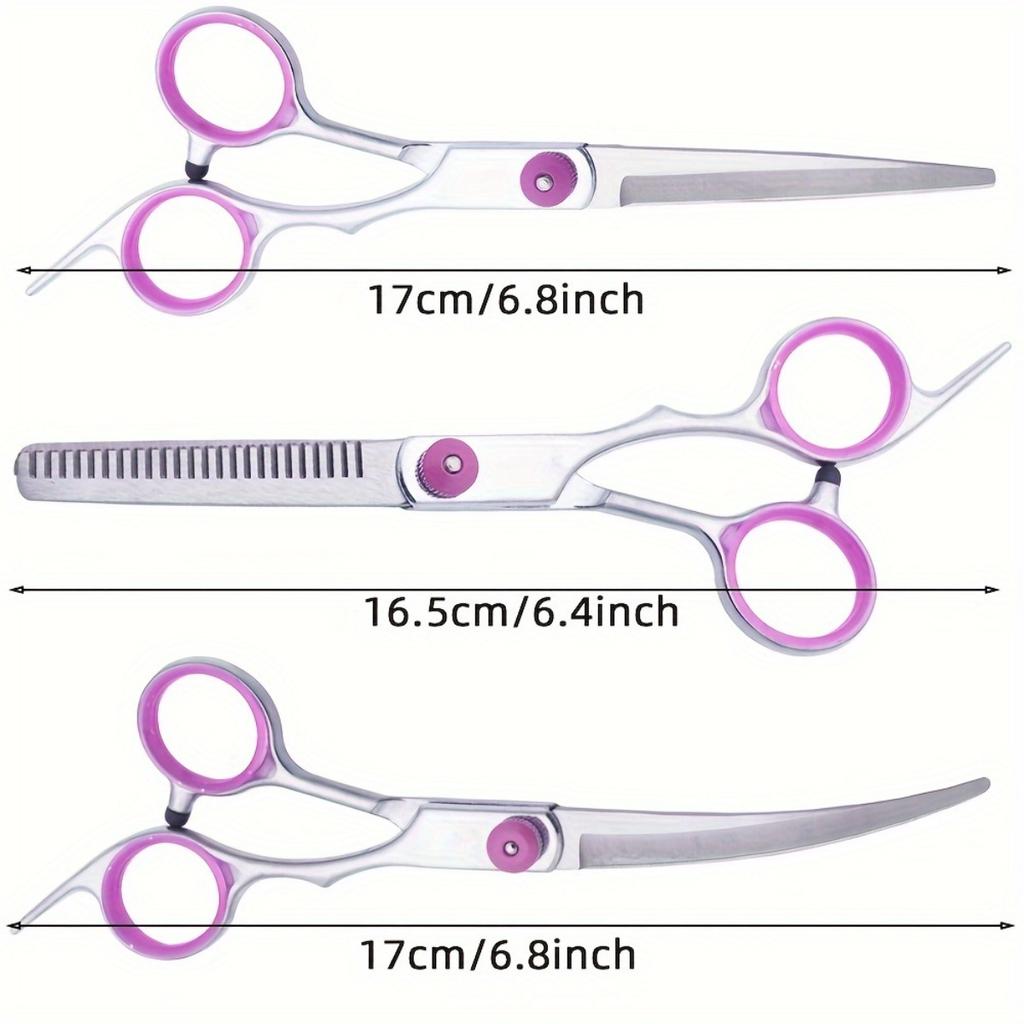 5-in-1 Professional Dog Grooming Scissors Set with Curved Scissors and Comb | Made of Stainless Steel Material, Pet Hair Trimming Set