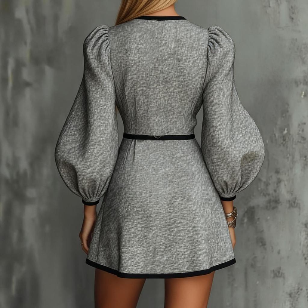 Women's Casual Patchwork Knit Dress