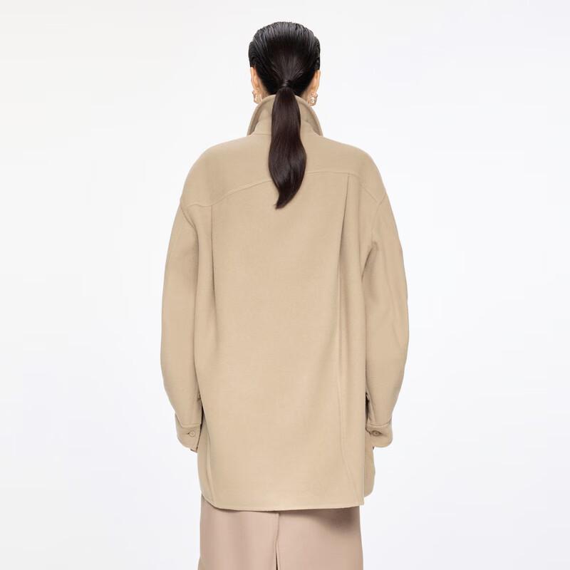 JNBY 2024 Winter Wool Blend Shirt Collar Coat