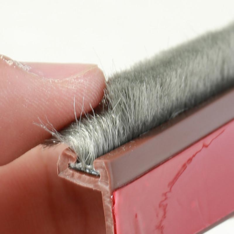 Door Bottoom Draft Stopper with Brush Wind Noise Reduction Seal Strip Under Door Sealing Blocker Guard Sealer Door Weatherstrip
