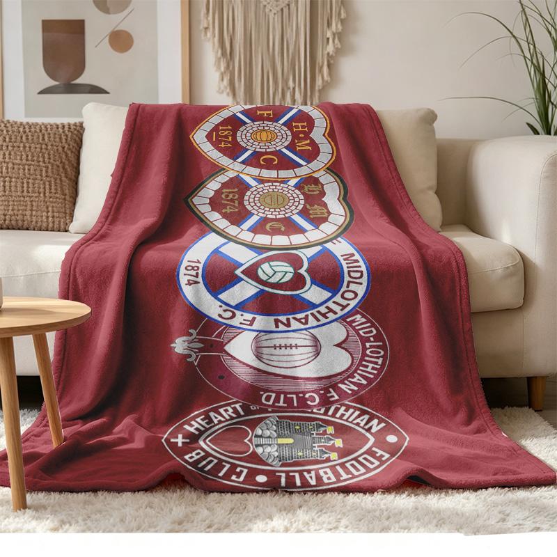 Heart of Midlothian Morbida e confortevole flanella Adatta per divani soggiorni campeggio all'aperto viaggi e fa anche un ottimo regalo di anniversario