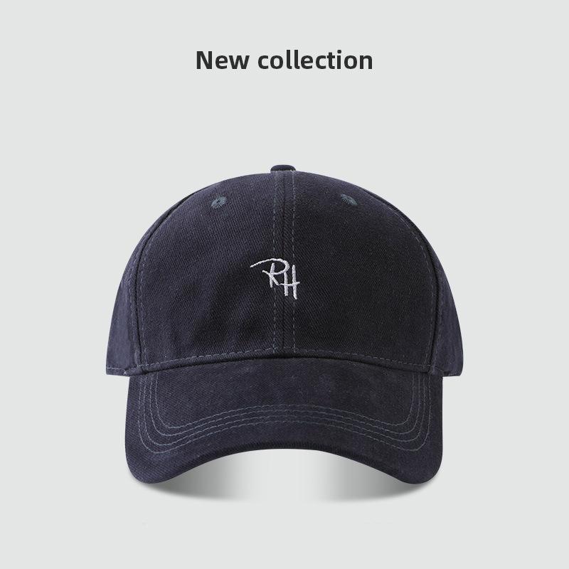 Czapka bejsbolowa RH z haftem literowym, prosta, wszechstronna, duży obwód głowy, mała spersonalizowana czapka marki street tide