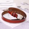 Belt Women'S Simple Pin Buckle Cowhide Belt Women'S Fine Belt Genuine Leather Decorative Belt Printable