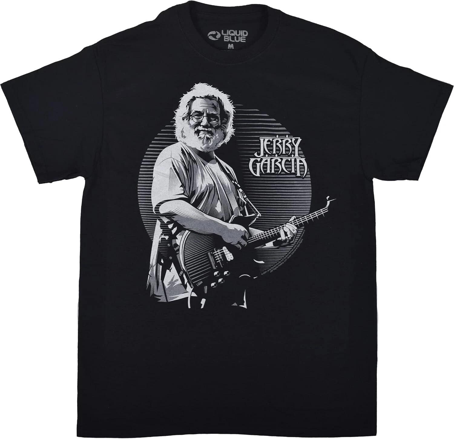 New GRATEFUL Dead JERRY GARCIA Black Liquid Blue T Shirt S