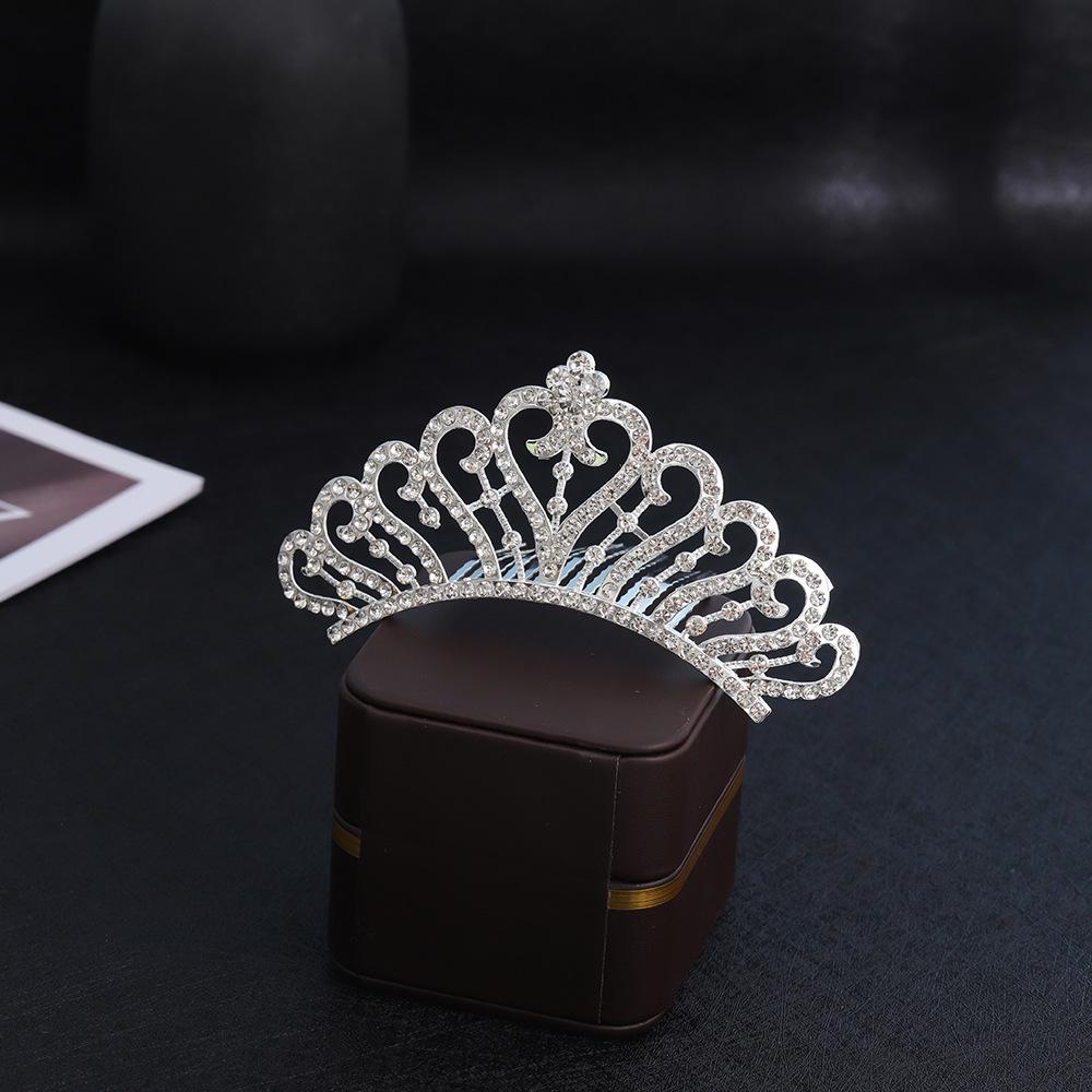 Children's Rhinestone and Pearl Hair Comb Crown for Weddings and Photo Shoots