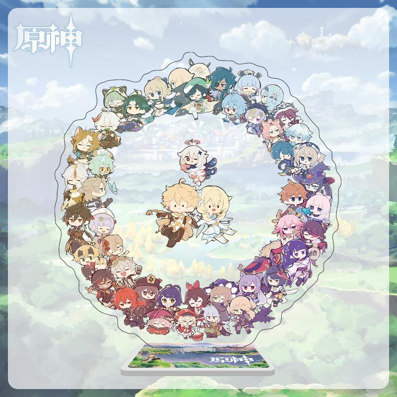 16cm Height  Acrylic Large Stand-up Display Featuring Characters From Mondstadt, Liyue, and Inazuma In Genshin Impact