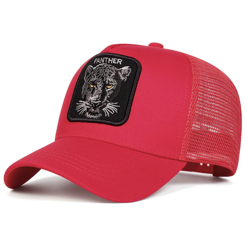 Rete Baseball Cucitura Ricamata Pantera Genere Neutro Donne Uomini Per Cappellini Primavera Estate Esterno Regolabile Cappelli Casual Cappello Parasole Sport