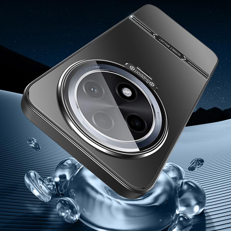 For Oppo A3 5G Case PC+TPU Matte Anti-Fingerprint Phone Cover with Lens Kickstand