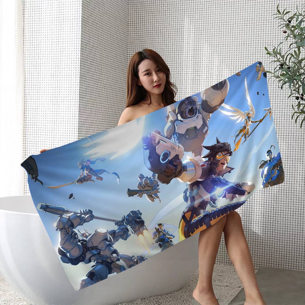 Game O-Overwatchs Microfiber Blanket Quick Drying Beach Towels Oversized Printing Super Absorbent Pool Towel Blanket