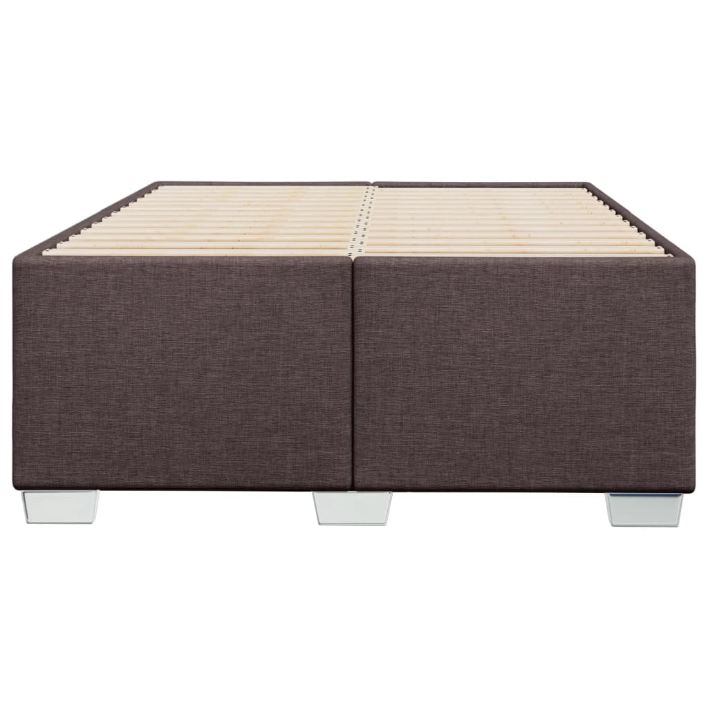 Bed Frame Without Mattress Dark Brown 120 X 190 Cm Fabric