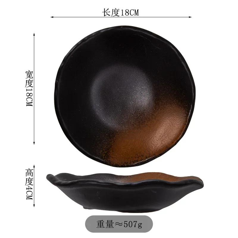 Japanese Plate Ceramic Tableware Fruit Plate  Western  Salad Vegetable Plate Fruit