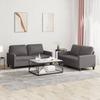 Vidaxl 2-Cz. Sofa Set With Cushions, Grey, Faux Leather