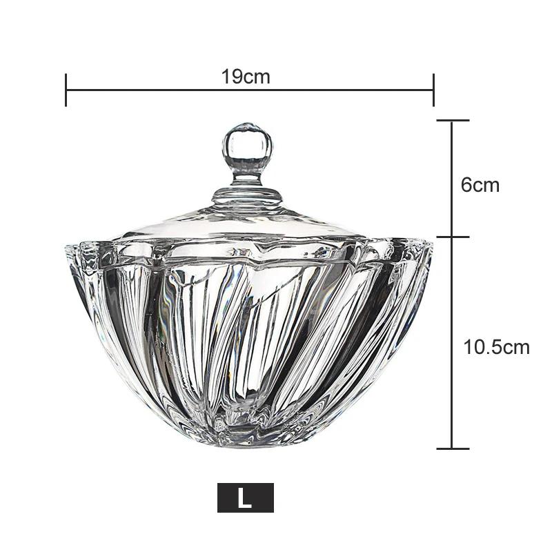 Überdachte Vorratsdose für den Haushalt, Bonbondose aus Kristallglas mit Deckel, kreative Persönlichkeit, Mode, kleiner, zarter Obstteller aus Glas