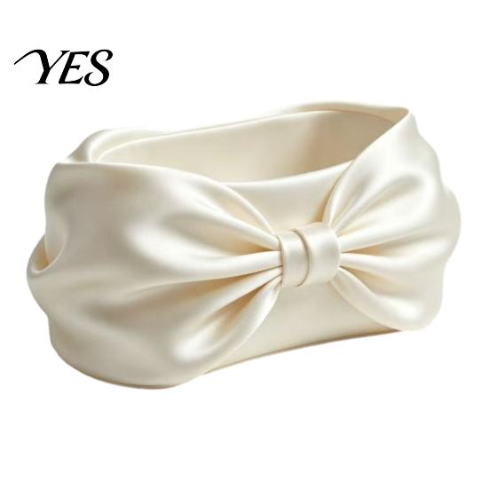 Smooth Satin Texture Box 3D Print Storage Box, Bow Shape Multifunctional Organizer, Decorative One-piece Molded Container Desktop Bowl, for