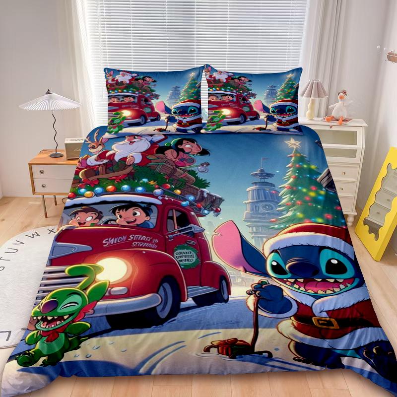 Duvet Cover Set Mickey Merry Christmas Cartoon Bedding Set Comforter Cover For Children Teens Holiday Gifts Bedroom Decor