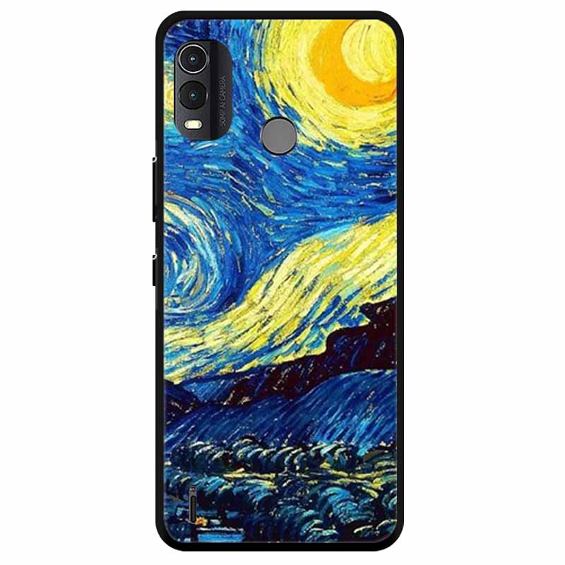 Soft Silicone Cover For Nokia C22 Case 2023 TPU Wolf Lion Painted Black Phone Coque for Nokia C22 C 22 4G Black For NokiaC22