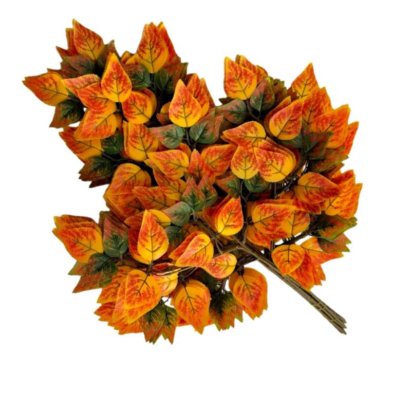 12pcs Artificial Maple Leaf Branch Waterproof Greenery Plants Foliage for Landscape Tree Making Home Decoration Outdoor Project