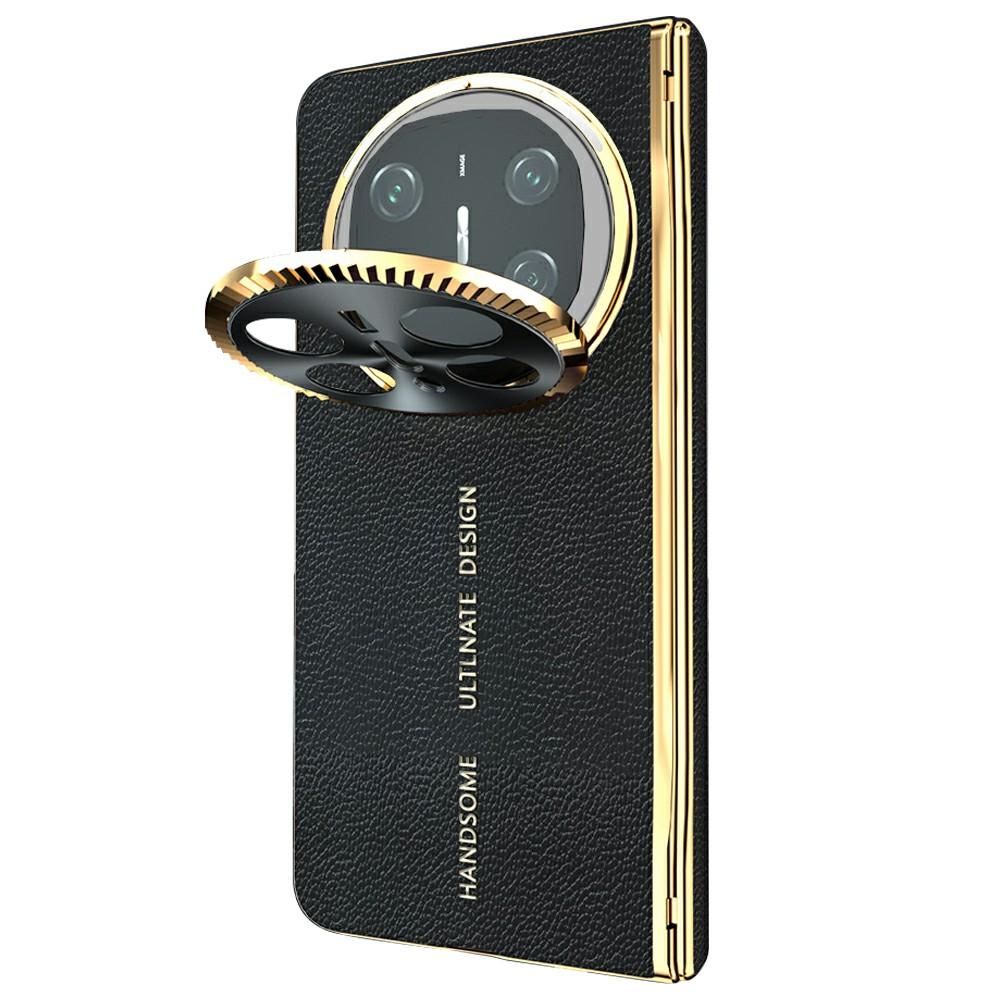 For Huawei Mate X6 Magnetic Case PU+PC Phone Cover Built In Screen Protector with Lens Kickstand