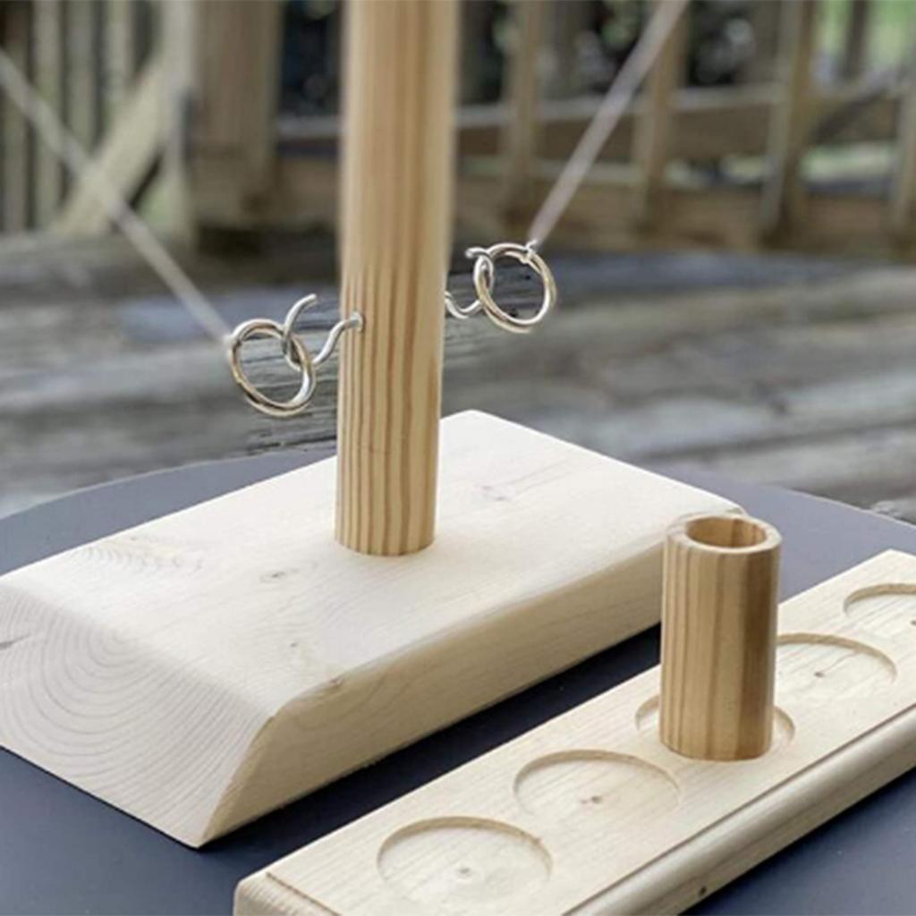 Wooden Balance Throwing Ring Hook Double Interactive Competitive Games