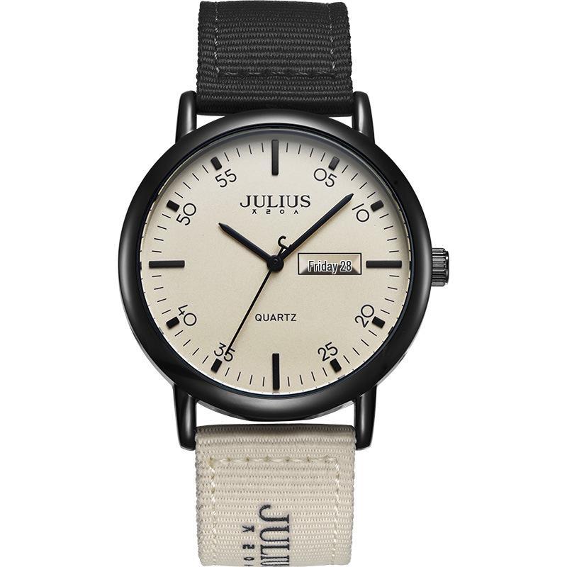 

JULIUS Julishi JA-1563: Silent Quartz Waterproof Wristwatch with New Nylon Strap