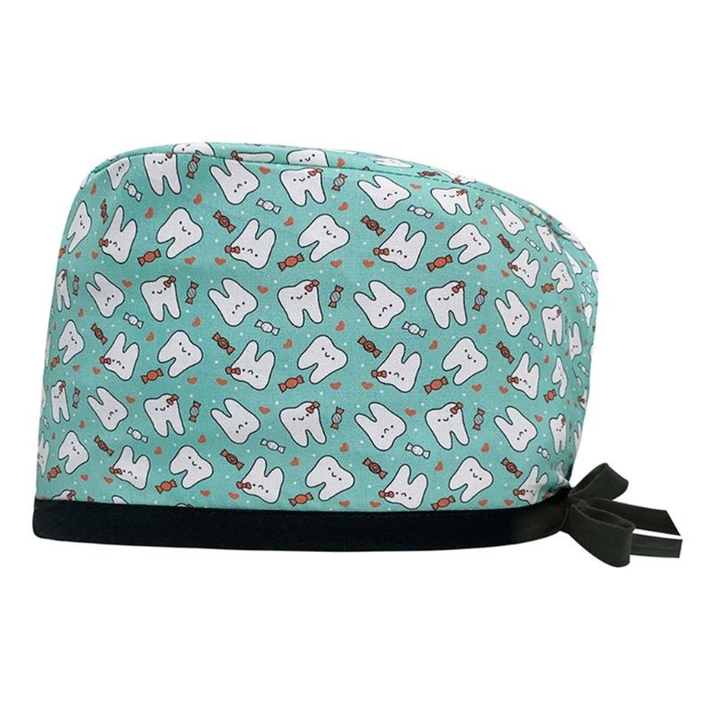 Turban Scrub Caps for Beauty Salon Comfortable Doctor Nurse Surgeon Hat for Hospital Staff Printed Working Hat for Bakery
