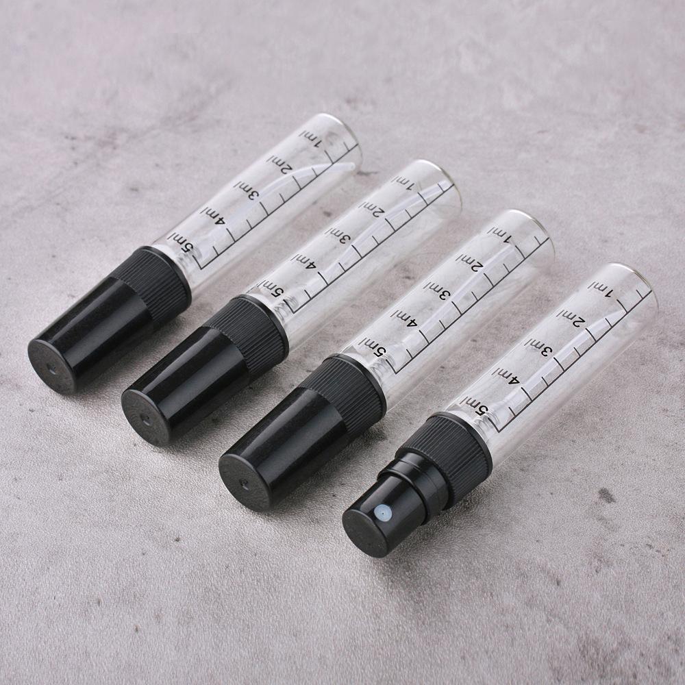 10pcs Fine Mist Spray Bottle Portable Graduated Glass Refillable Perfume Bottles Sample Sprayer Empty Bottle Vials